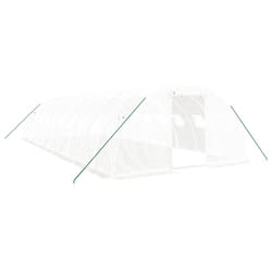 vidaXL Greenhouse Plant House with Steel Frame Polytunnel Greenhouse White - white, 10 x 4 x 2 m