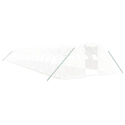 vidaXL Greenhouse Plant House with Steel Frame Polytunnel Greenhouse White - white, 18 x 4 x 2 m