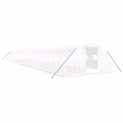vidaXL Greenhouse Plant House with Steel Frame Polytunnel Greenhouse White - white, 22 x 4 x 2 m