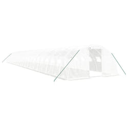 vidaXL Greenhouse Plant House with Steel Frame Polytunnel Greenhouse White - white, 22 x 4 x 2 m