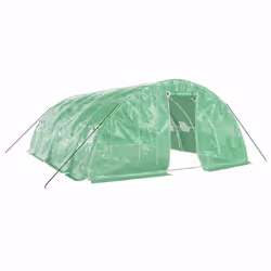 vidaXL Greenhouse Plant House with Steel Frame Polytunnel Greenhouse Green - green, 6 x 5 x 2.3 m