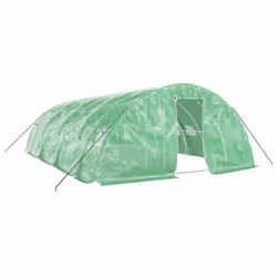 vidaXL Greenhouse Plant House with Steel Frame Polytunnel Greenhouse Green - green, 8 x 5 x 2.3 m