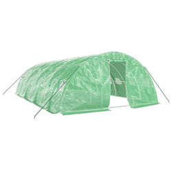 vidaXL Greenhouse Plant House with Steel Frame Polytunnel Greenhouse Green - green, 8 x 5 x 2.3 m