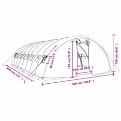 vidaXL Greenhouse Plant House with Steel Frame Polytunnel Greenhouse Green - green, 8 x 5 x 2.3 m
