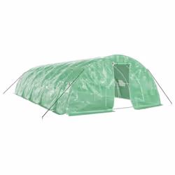 vidaXL Greenhouse Plant House with Steel Frame Polytunnel Greenhouse Green - green, 10 x 5 x 2.3 m