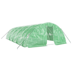 vidaXL Greenhouse Plant House with Steel Frame Polytunnel Greenhouse Green - green, 10 x 5 x 2.3 m