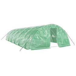vidaXL Greenhouse Plant House with Steel Frame Polytunnel Greenhouse Green - green, 12 x 5 x 2.3 m