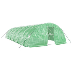 vidaXL Greenhouse Plant House with Steel Frame Polytunnel Greenhouse Green - green, 12 x 5 x 2.3 m