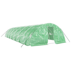 vidaXL Greenhouse Plant House with Steel Frame Polytunnel Greenhouse Green - green, 14 x 5 x 2.3 m