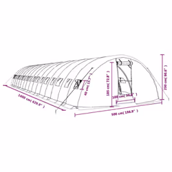 vidaXL Greenhouse Plant House with Steel Frame Polytunnel Greenhouse Green - green, 16 x 5 x 2.3 m