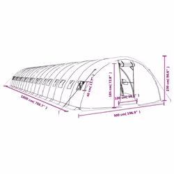 vidaXL Greenhouse Plant House with Steel Frame Polytunnel Greenhouse Green - green, 18 x 5 x 2.3 m
