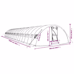 vidaXL Greenhouse Plant House with Steel Frame Polytunnel Greenhouse Green - green, 20 x 5 x 2.3 m