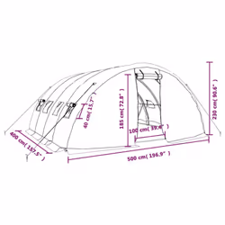 vidaXL Greenhouse Plant House with Steel Frame Polytunnel Greenhouse Green - white, 5 x 4 x 2.3 m - Additional view 3