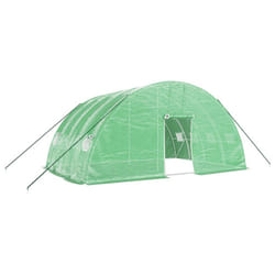 vidaXL Greenhouse Plant House with Steel Frame Polytunnel Greenhouse Green - green, 6 x 4 x 2.85 m
