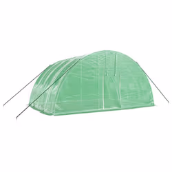 vidaXL Greenhouse Plant House with Steel Frame Polytunnel Greenhouse Green - green, 6 x 4 x 2.85 m