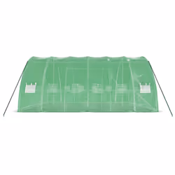 vidaXL Greenhouse Plant House with Steel Frame Polytunnel Greenhouse Green - 6 x 6 x 2.85 m - Additional view 4