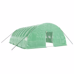 vidaXL Greenhouse Plant House with Steel Frame Polytunnel Greenhouse Green - green, 8 x 6 x 2.85 m