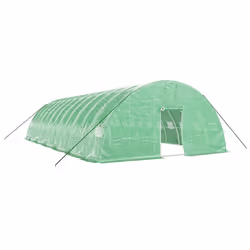vidaXL Greenhouse Plant House with Steel Frame Polytunnel Greenhouse Green - green, 12 x 6 x 2.85 m