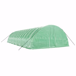 vidaXL Greenhouse Plant House with Steel Frame Polytunnel Greenhouse Green - 14 x 6 x 2.85 m