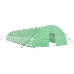 vidaXL Greenhouse Plant House with Steel Frame Polytunnel Greenhouse Green - green, 18 x 6 x 2.85 m
