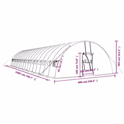 vidaXL Greenhouse Plant House with Steel Frame Polytunnel Greenhouse Green - green, 18 x 6 x 2.85 m