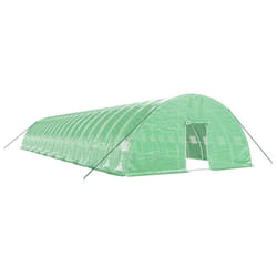 vidaXL Greenhouse Plant House with Steel Frame Polytunnel Greenhouse Green - green, 20 x 6 x 2.85 m