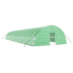 vidaXL Greenhouse Plant House with Steel Frame Polytunnel Greenhouse Green - green, 22 x 6 x 2.85 m