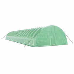 vidaXL Greenhouse Plant House with Steel Frame Polytunnel Greenhouse Green - green, 22 x 6 x 2.85 m