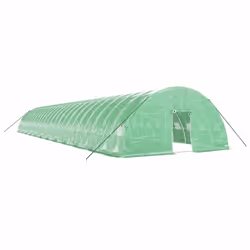 vidaXL Greenhouse Plant House with Steel Frame Polytunnel Greenhouse Green - green, 24 x 6 x 2.85 m