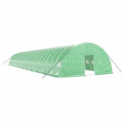 vidaXL Greenhouse Plant House with Steel Frame Polytunnel Greenhouse Green - green, 24 x 6 x 2.85 m