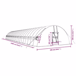 vidaXL Greenhouse Plant House with Steel Frame Polytunnel Greenhouse Green - green, 24 x 6 x 2.85 m