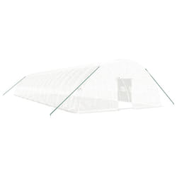 vidaXL Greenhouse Plant House with Steel Frame Polytunnel Greenhouse Green - white, 18 x 6 x 2.85 m