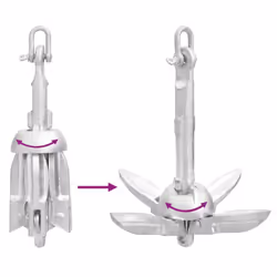 vidaXL Folding Anchor Grappling Portable Grapnel Marine Boat Anchor Silver Iron - without rope, 0.7 kg - Additional view 6
