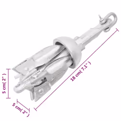 vidaXL Folding Anchor Grappling Portable Grapnel Marine Boat Anchor Silver Iron - without rope, 0.7 kg - Additional view 8