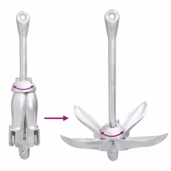 vidaXL Folding Anchor Grappling Portable Grapnel Marine Boat Anchor Silver Iron - without rope, 4 kg - Additional view 6