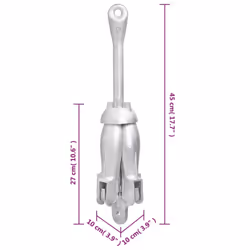 vidaXL Folding Anchor Grappling Portable Grapnel Marine Boat Anchor Silver Iron - without rope, 4 kg - Additional view 7