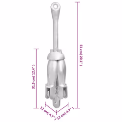 vidaXL Folding Anchor Grappling Portable Grapnel Marine Boat Anchor Silver Iron - without rope, 6 kg - Additional view 6