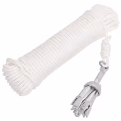 vidaXL Folding Anchor Grappling Portable Grapnel Marine Boat Anchor Silver Iron - with rope, 0.7 kg