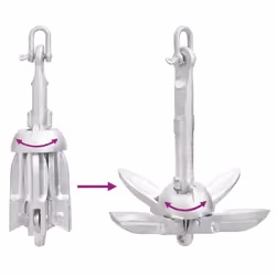 vidaXL Folding Anchor Grappling Portable Grapnel Marine Boat Anchor Silver Iron - with rope, 0.7 kg - Additional view 11