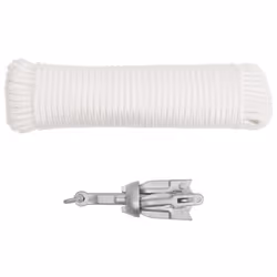 vidaXL Folding Anchor Grappling Portable Grapnel Marine Boat Anchor Silver Iron - with rope, 0.7 kg