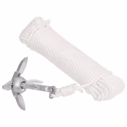 vidaXL Folding Anchor Grappling Portable Grapnel Marine Boat Anchor Silver Iron - with rope, 0.7 kg - Additional view 4