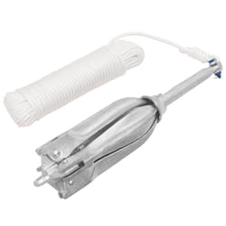 vidaXL Folding Anchor Grappling Portable Grapnel Marine Boat Anchor Silver Iron - with rope, 12 kg