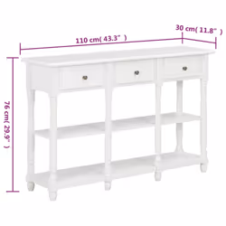 vidaXL Console Table Side Table Hallway Coffee Sofa Table Engineered Wood - white