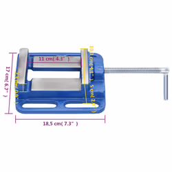 vidaXL Drill Press Vise Workbench Vice Milling Machine Vice Blue Cast Iron - 100 mm