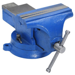 vidaXL Bench Vise Metalworking Workbench Vise Table Top Vise Blue Cast Iron - 125 mm