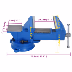 vidaXL Bench Vise Metalworking Workbench Vise Table Top Vise Blue Cast Iron - 125 mm
