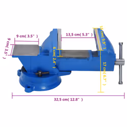 vidaXL Bench Vise Metalworking Workbench Vise Table Top Vise Blue Cast Iron - 150 mm