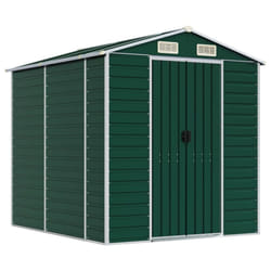 vidaXL Garden Shed Outdoor Storage Shed Patio Yard Tool Shed Galvanised Steel - green, 191 x 215 x 198 cm