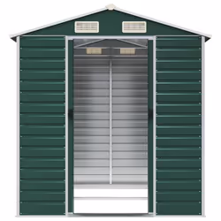 vidaXL Garden Shed Outdoor Storage Shed Patio Yard Tool Shed Galvanised Steel - green, 191 x 215 x 198 cm - Additional view 4