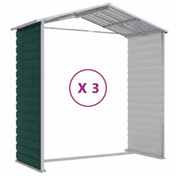 vidaXL Garden Shed Outdoor Storage Shed Patio Yard Tool Shed Galvanised Steel - green, 191 x 300 x 198 cm - Additional view 8